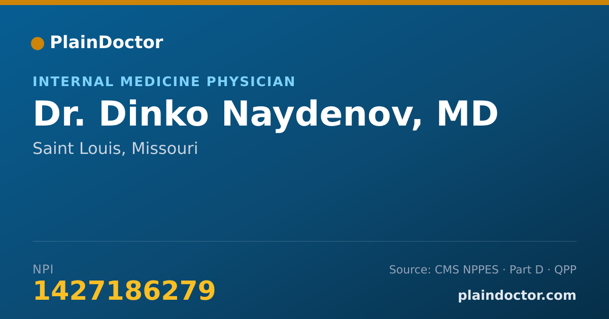 Shareable card for Dinko Naydenov, MD - Internal Medicine Physician, Saint Louis, MO