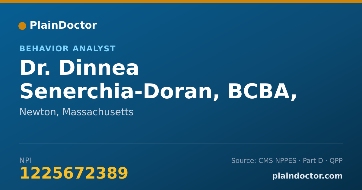 Shareable card for Dinnea Senerchia-Doran, BCBA, LABA - Behavior Analyst, Newton, MA