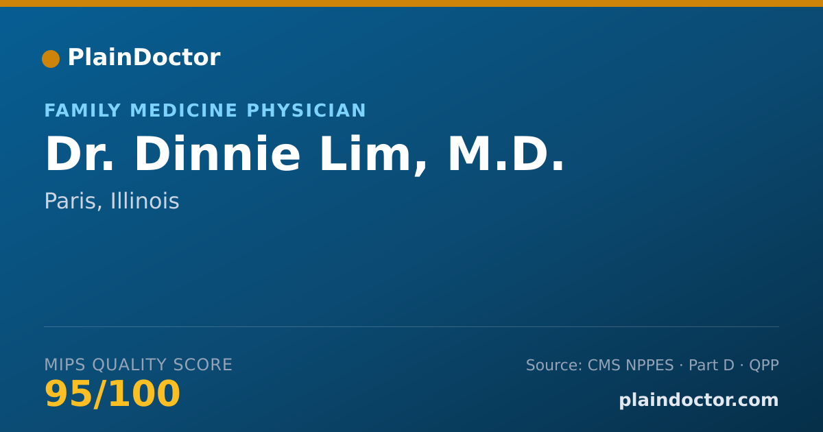 Shareable card for Dinnie Lim, M.D. - Family Medicine Physician, Paris, IL