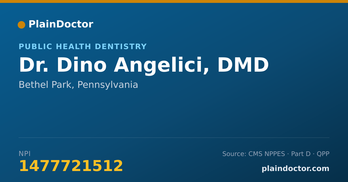 Shareable card for Dino Angelici, DMD - Public Health Dentistry, Bethel Park, PA