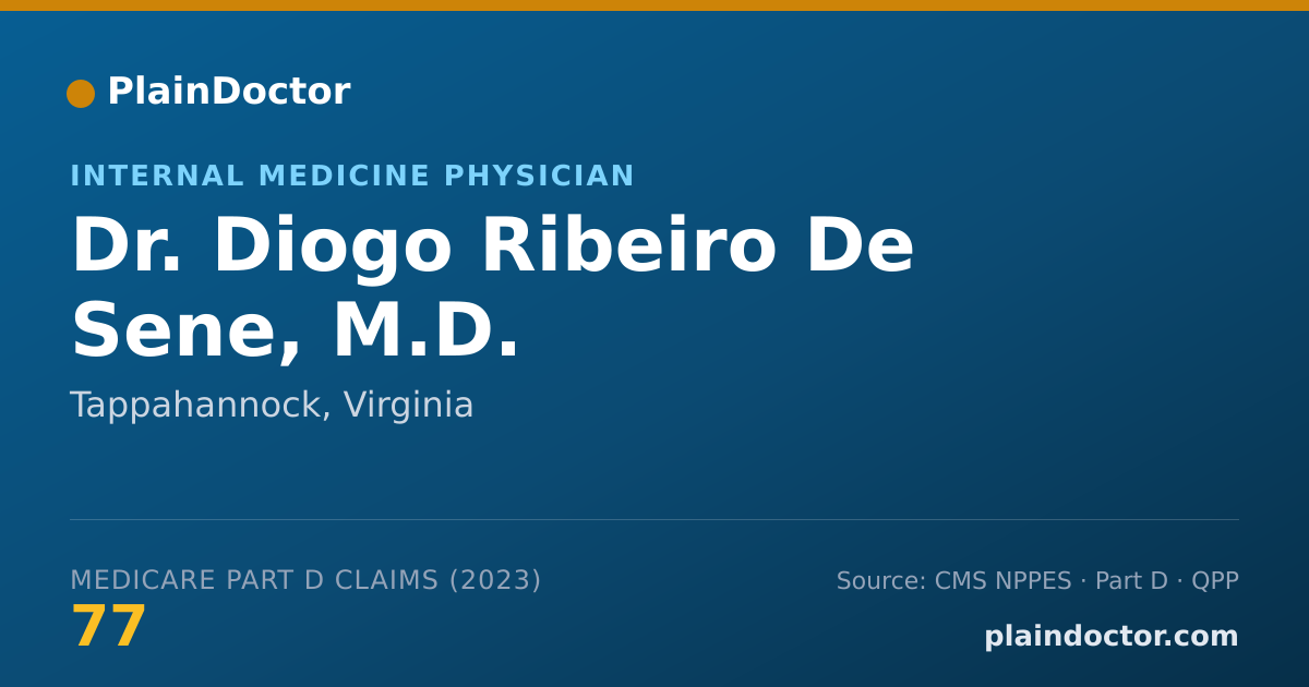 Shareable card for Diogo Ribeiro De Sene, M.D. - Internal Medicine Physician, Tappahannock, VA