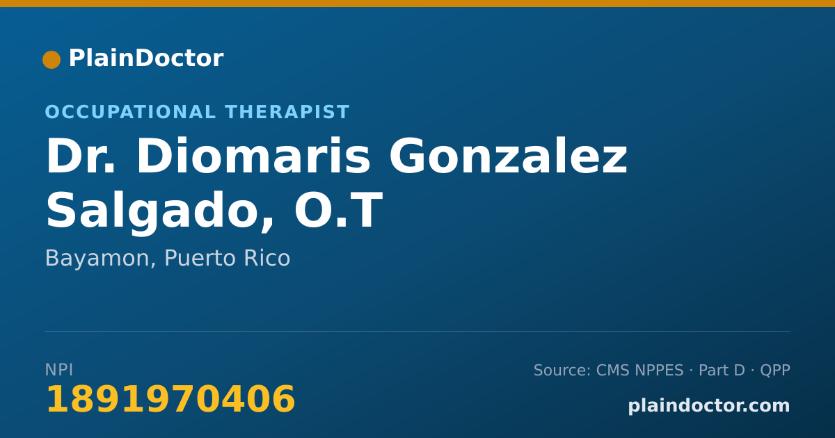 Shareable card for Diomaris Gonzalez Salgado, O.T - Occupational Therapist, Bayamon, PR