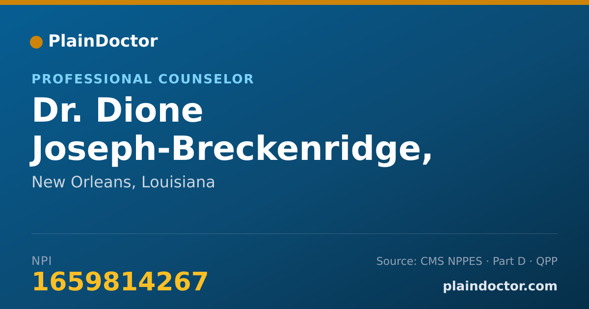 Shareable card for Dione Joseph-Breckenridge, LPC, NCC - Professional Counselor, New Orleans, LA