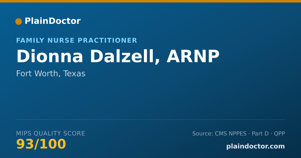 Shareable card for Dionna Dalzell, ARNP - Family Nurse Practitioner, Fort Worth, TX