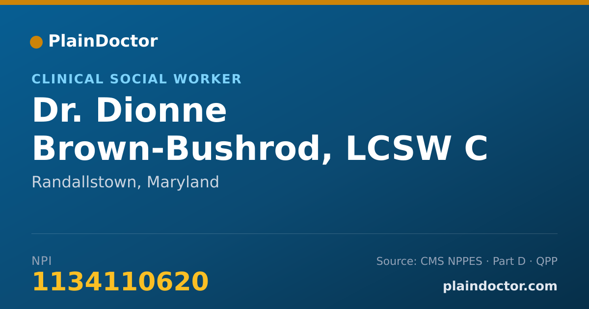 Shareable card for Dionne Brown-Bushrod, LCSW C MSW - Clinical Social Worker, Randallstown, MD