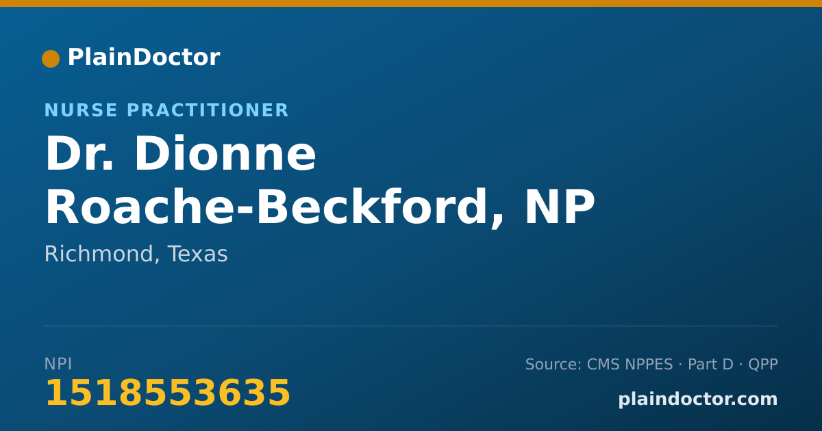 Shareable card for Dionne Roache-Beckford, NP - Nurse Practitioner, Richmond, TX