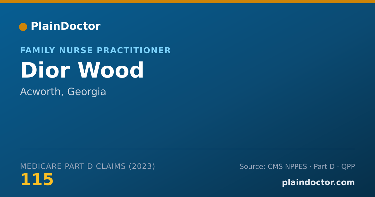 Shareable card for Dior Wood - Family Nurse Practitioner, Acworth, GA