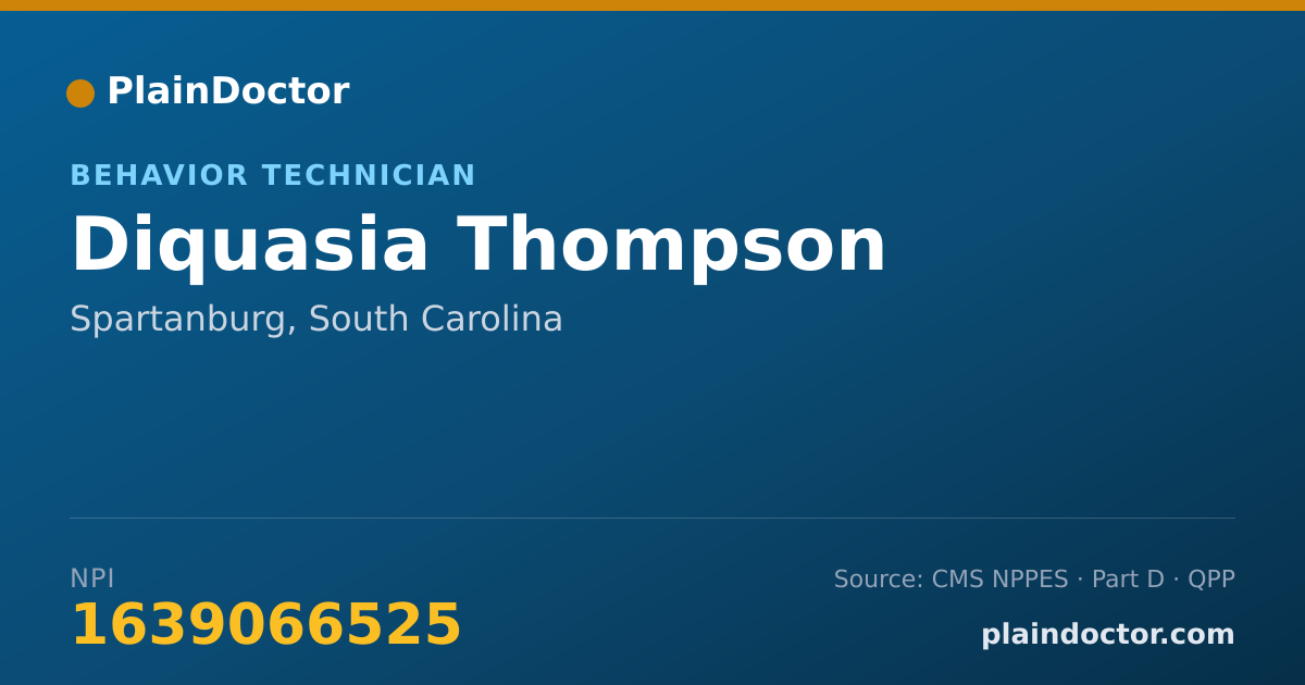 Shareable card for Diquasia Thompson - Behavior Technician, Spartanburg, SC
