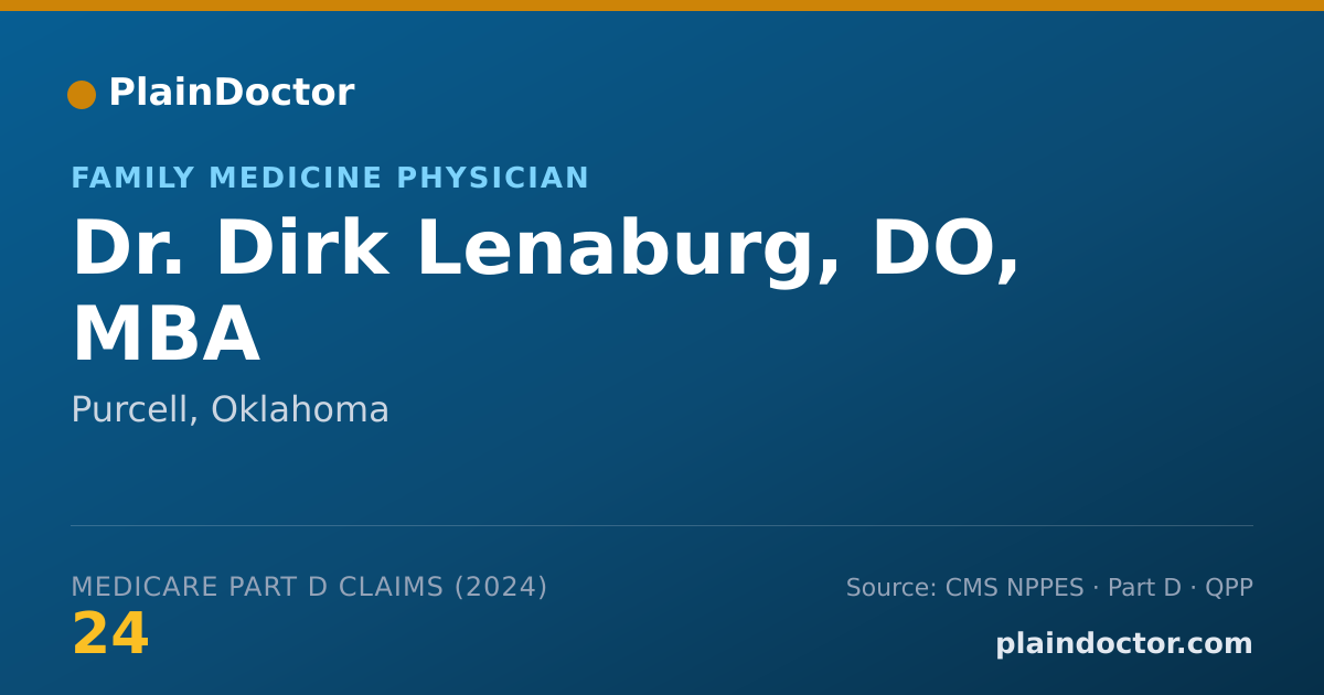 Shareable card for Dirk Lenaburg, DO, MBA - Family Medicine Physician, Purcell, OK