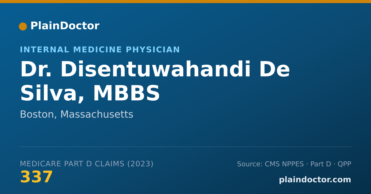 Shareable card for Disentuwahandi De Silva, MBBS - Internal Medicine Physician, Boston, MA