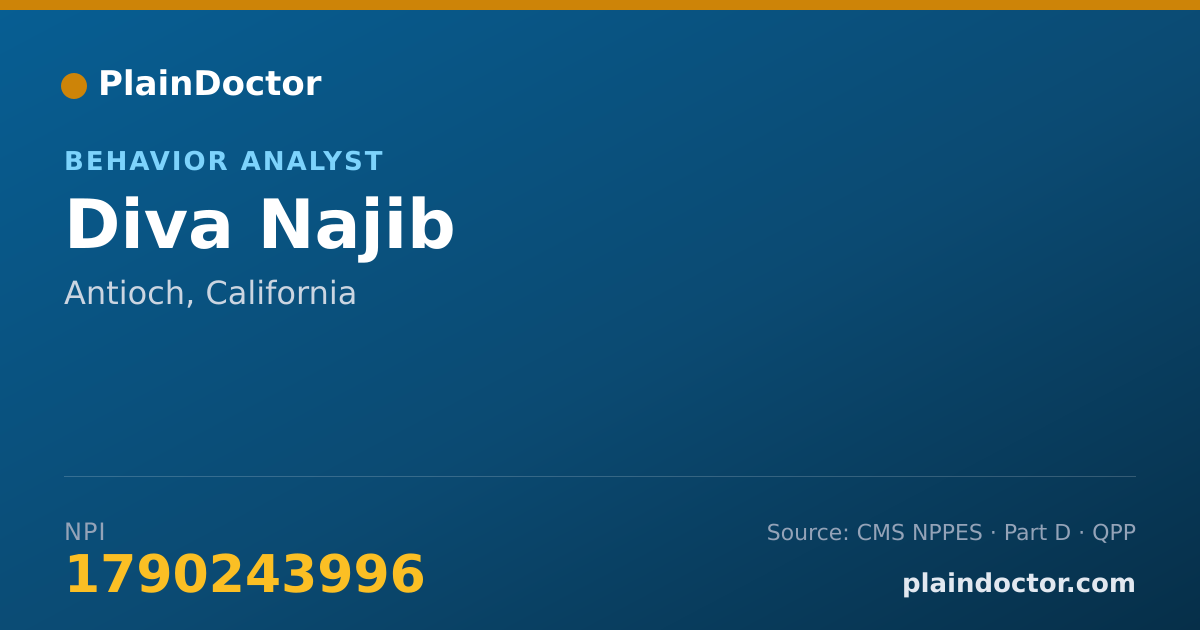 Shareable card for Diva Najib - Behavior Analyst, Antioch, CA