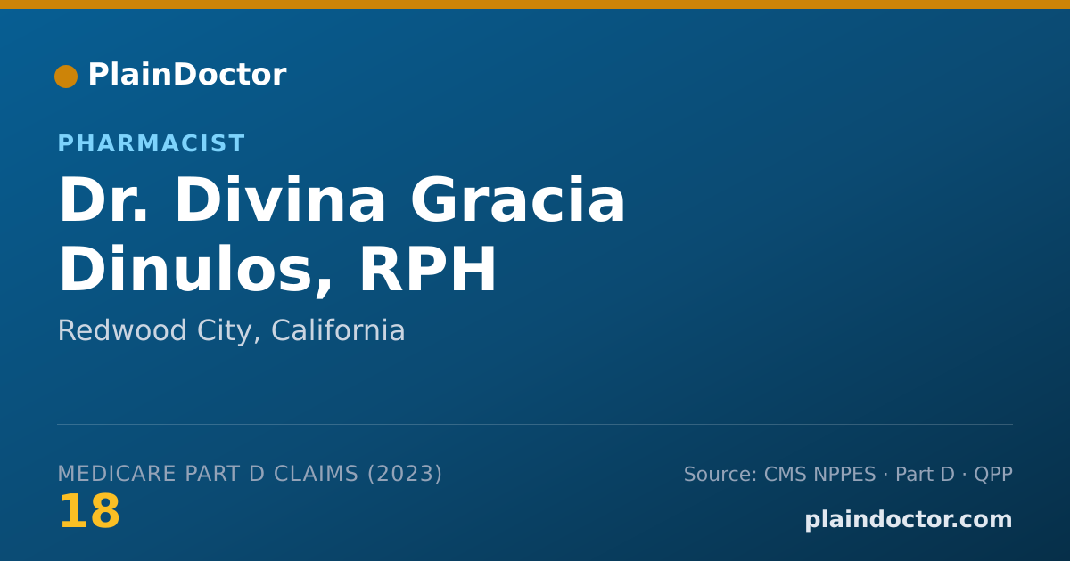 Shareable card for Divina Gracia Dinulos, RPH - Pharmacist, Redwood City, CA