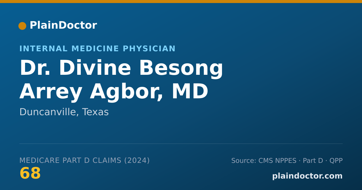 Shareable card for Divine Besong Arrey Agbor, MD - Internal Medicine Physician, Duncanville, TX