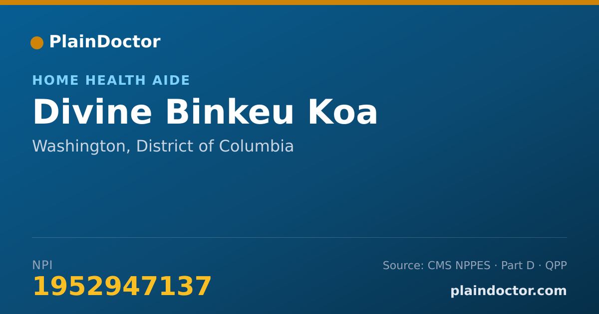 Shareable card for Divine Binkeu Koa - Home Health Aide, Washington, DC