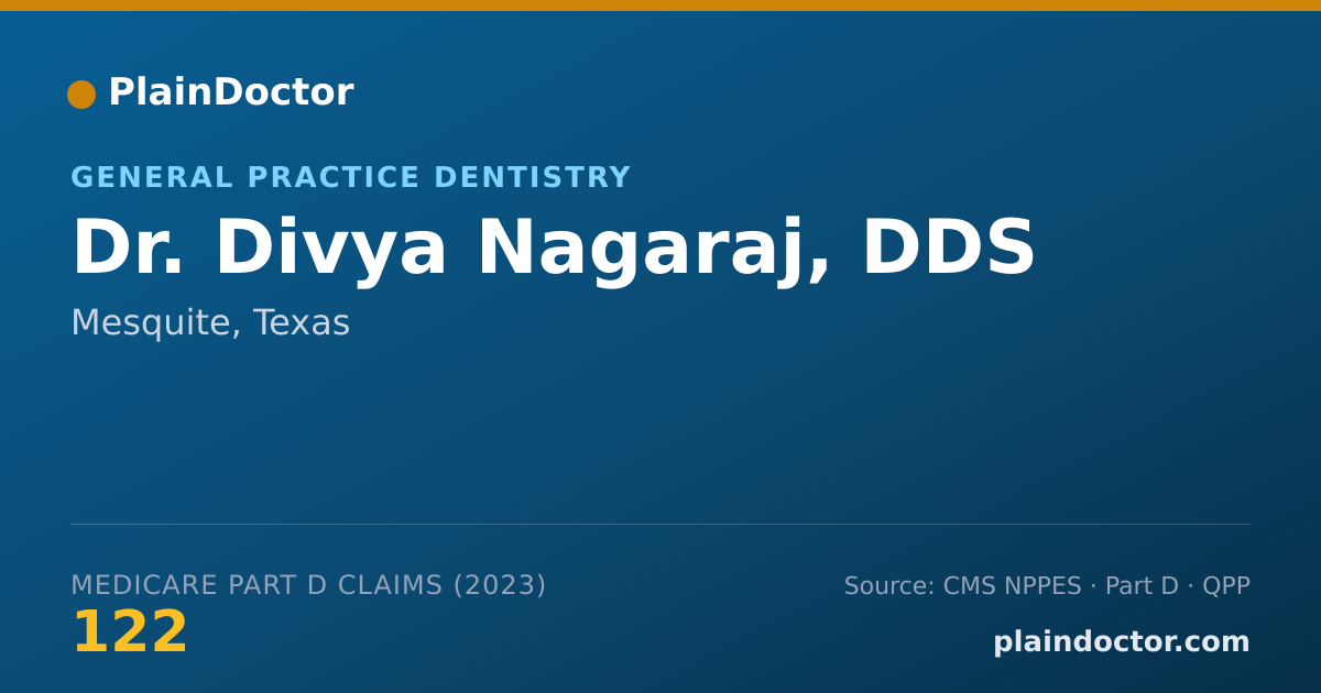 Shareable card for Divya Nagaraj, DDS - General Practice Dentistry, Mesquite, TX