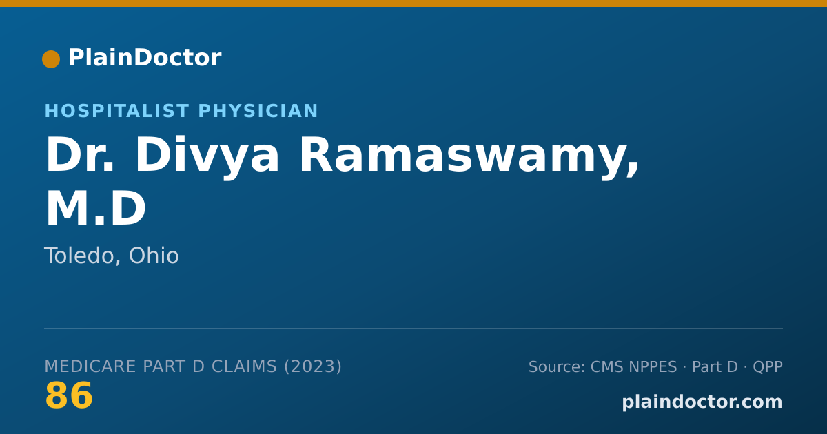 Shareable card for Divya Ramaswamy, M.D - Hospitalist Physician, Toledo, OH