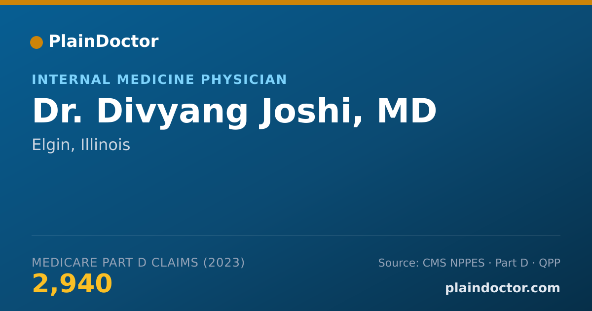 Shareable card for Divyang Joshi, MD - Internal Medicine Physician, Elgin, IL