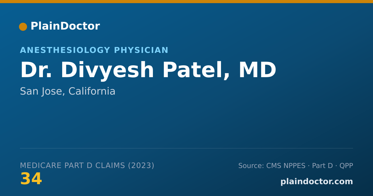 Shareable card for Divyesh Patel, MD - Anesthesiology Physician, San Jose, CA