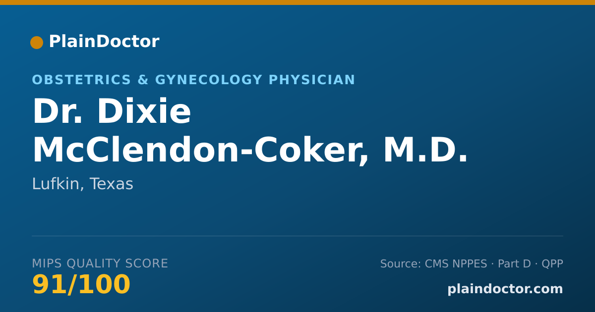 Shareable card for Dixie McClendon-Coker, M.D. - Obstetrics & Gynecology Physician, Lufkin, TX