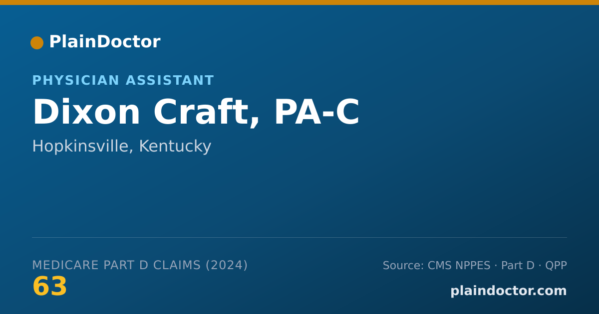 Shareable card for Dixon Craft, PA-C - Physician Assistant, Hopkinsville, KY