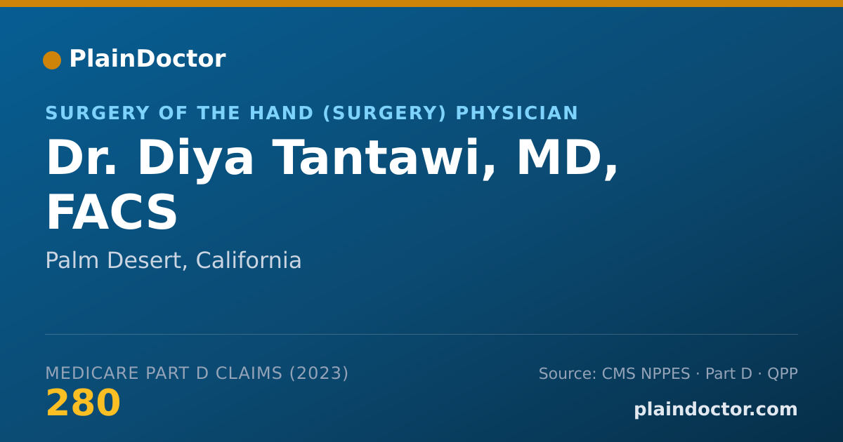 Shareable card for Diya Tantawi, MD, FACS - Surgery of the Hand (Surgery) Physician, Palm Desert, CA