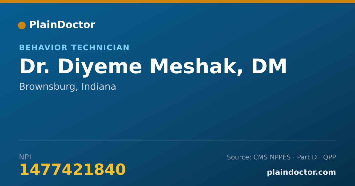 Shareable card for Diyeme Meshak, DM - Behavior Technician, Brownsburg, IN