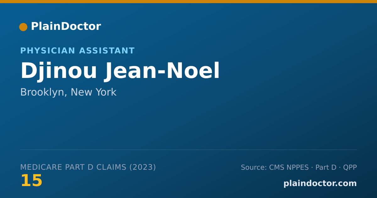 Shareable card for Djinou Jean-Noel - Physician Assistant, Brooklyn, NY