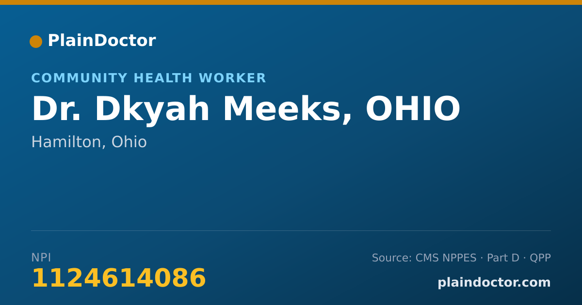 Shareable card for Dkyah Meeks, OHIO - Community Health Worker, Hamilton, OH