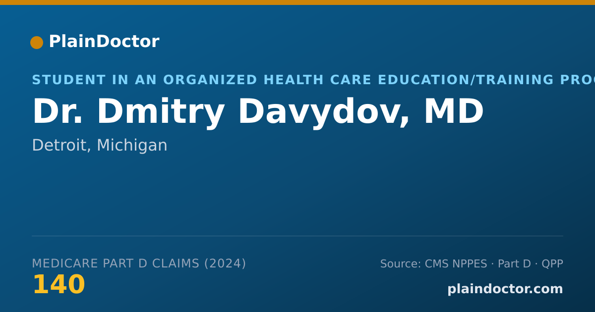 Shareable card for Dmitry Davydov, MD - Student in an Organized Health Care Education/Training Program, Detroit, MI
