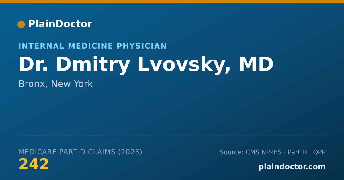Shareable card for Dmitry Lvovsky, MD - Internal Medicine Physician, Bronx, NY