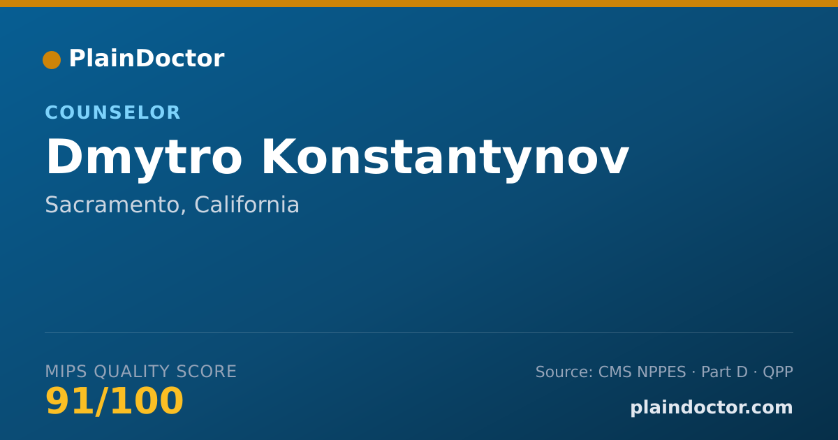 Shareable card for Dmytro Konstantynov - Counselor, Sacramento, CA