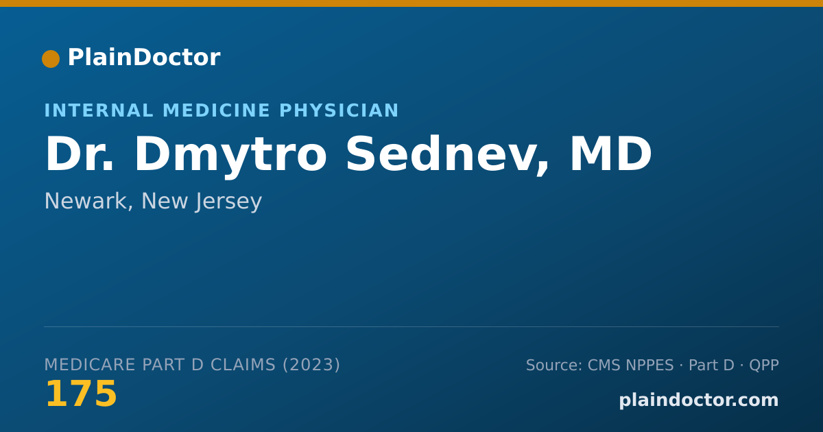 Shareable card for Dmytro Sednev, MD - Internal Medicine Physician, Newark, NJ