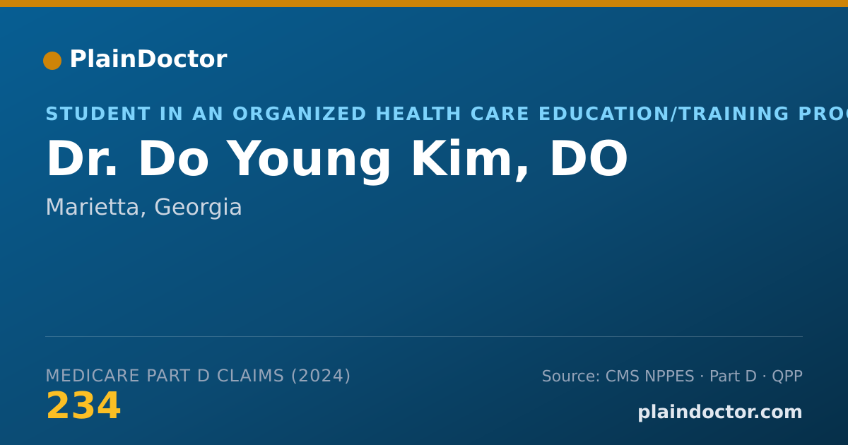 Shareable card for Do Young Kim, DO - Student in an Organized Health Care Education/Training Program, Marietta, GA