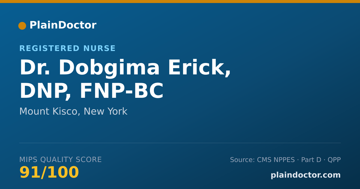 Shareable card for Dobgima Erick, DNP, FNP-BC - Registered Nurse, Mount Kisco, NY