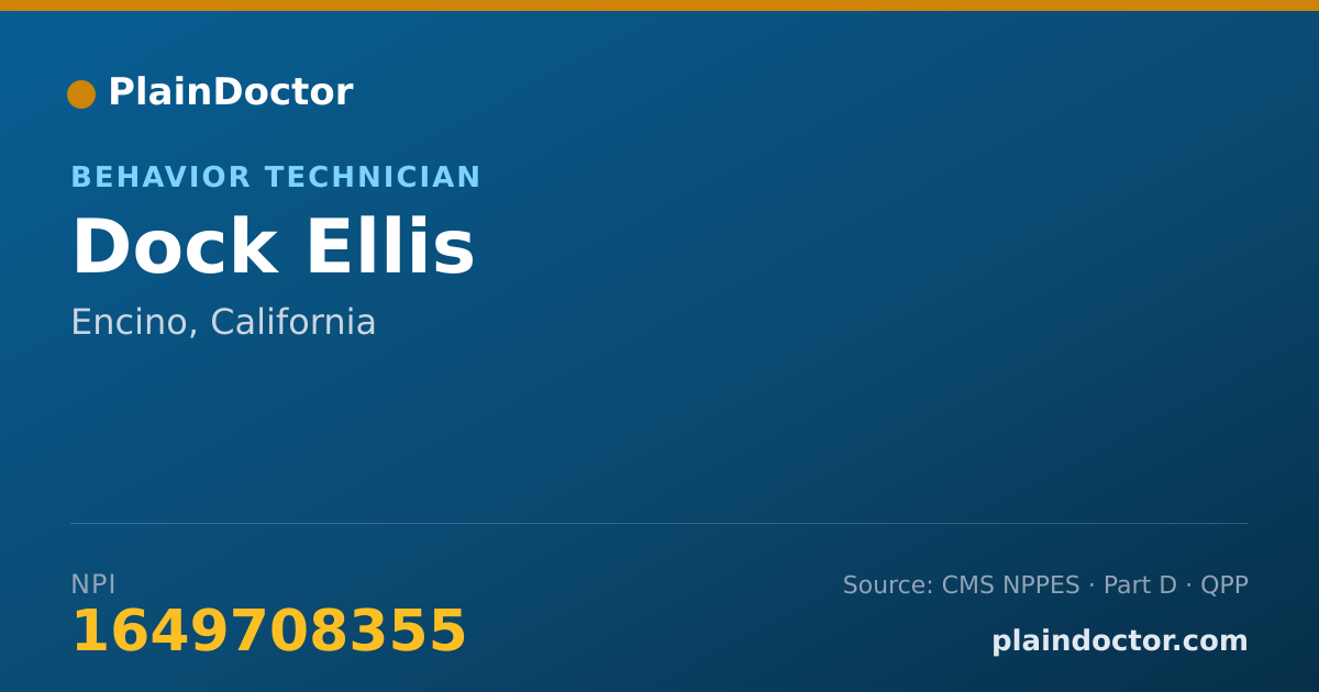 Shareable card for Dock Ellis - Behavior Technician, Encino, CA