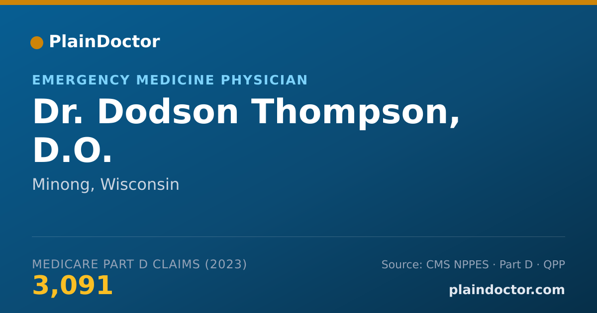 Shareable card for Dodson Thompson, D.O. - Emergency Medicine Physician, Minong, WI