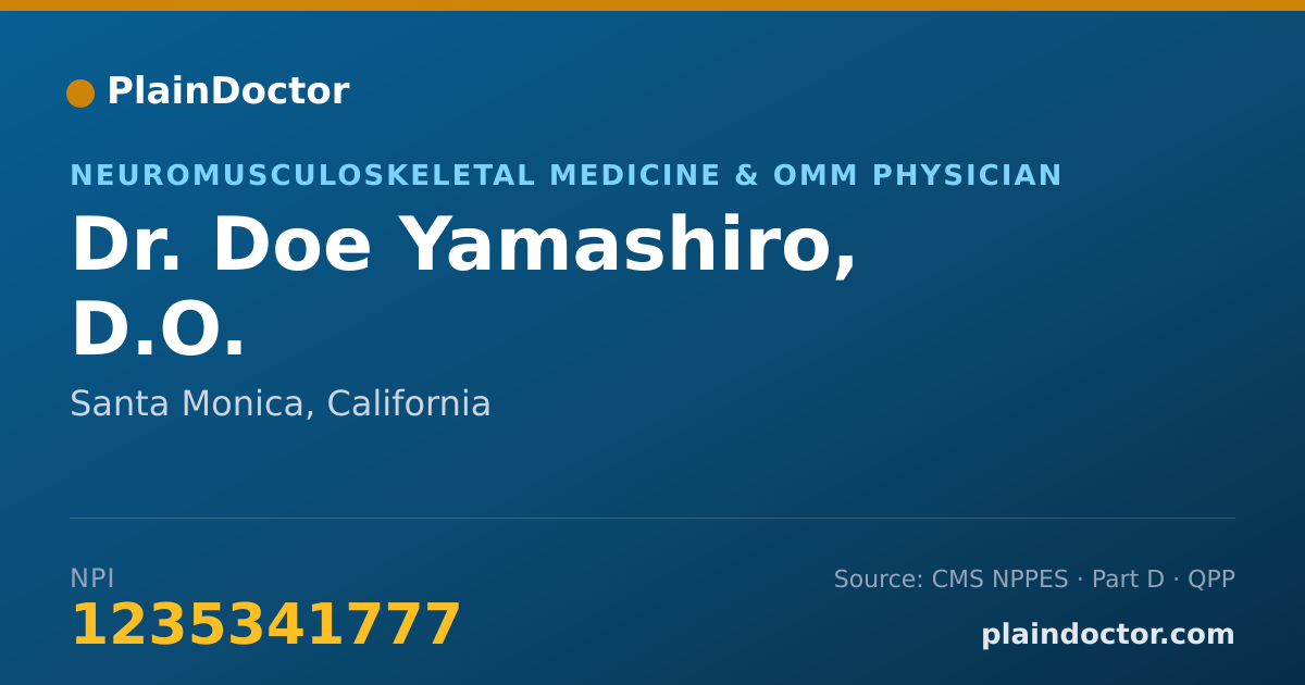 Shareable card for Doe Yamashiro, D.O. - Neuromusculoskeletal Medicine & OMM Physician, Santa Monica, CA