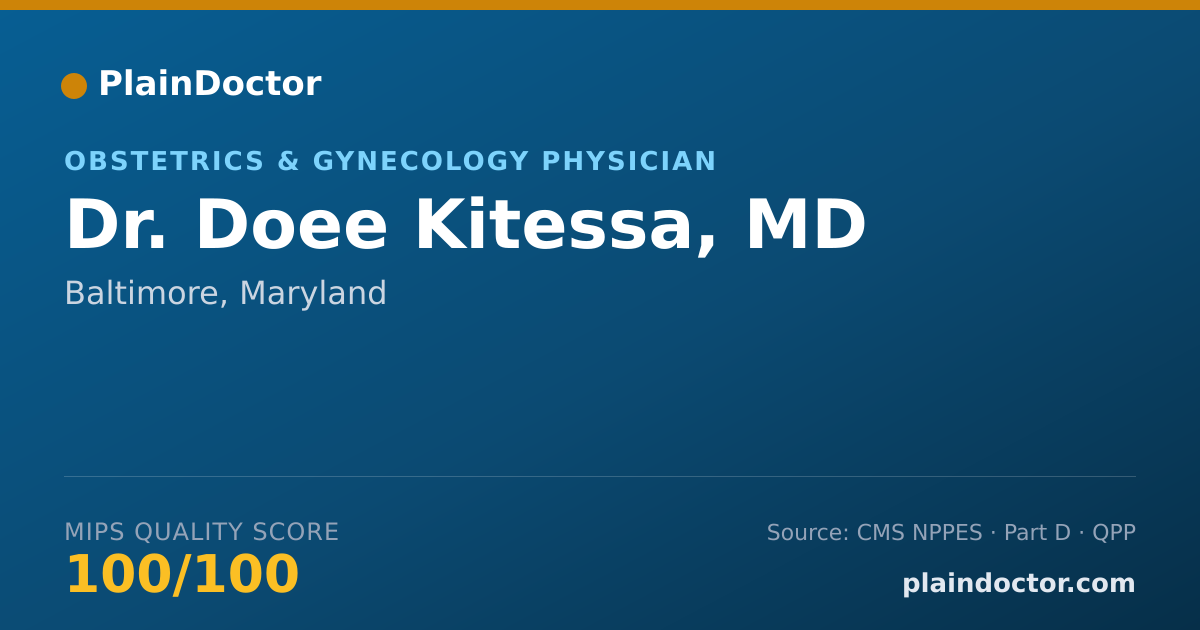 Shareable card for Doee Kitessa, MD - Obstetrics & Gynecology Physician, Baltimore, MD