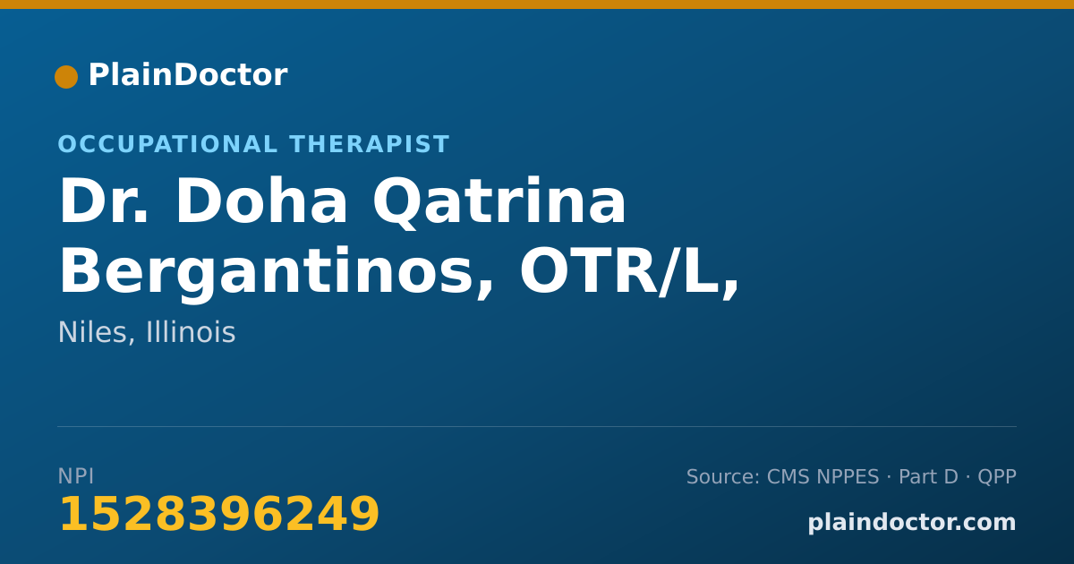 Shareable card for Doha Qatrina Bergantinos, OTR/L, - Occupational Therapist, Niles, IL