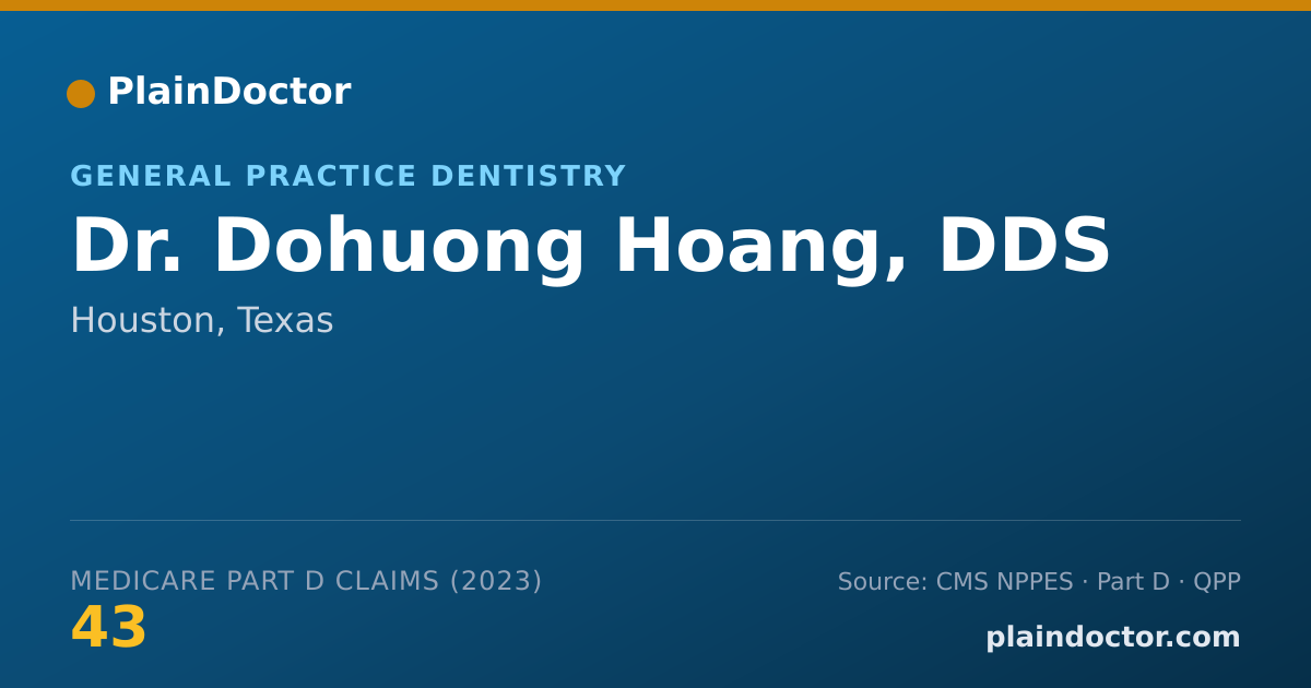 Shareable card for Dohuong Hoang, DDS - General Practice Dentistry, Houston, TX