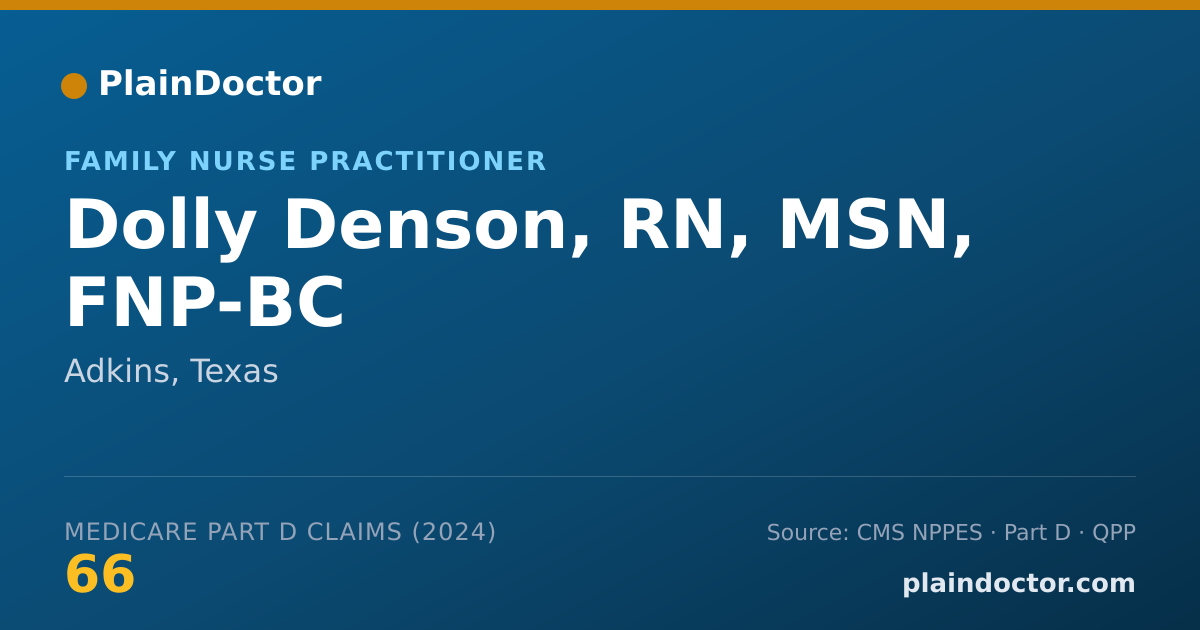 Shareable card for Dolly Denson, RN, MSN, FNP-BC - Family Nurse Practitioner, Adkins, TX
