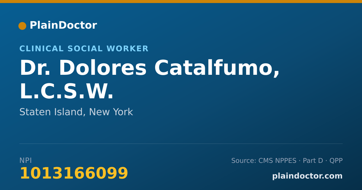 Shareable card for Dolores Catalfumo, L.C.S.W. - Clinical Social Worker, Staten Island, NY