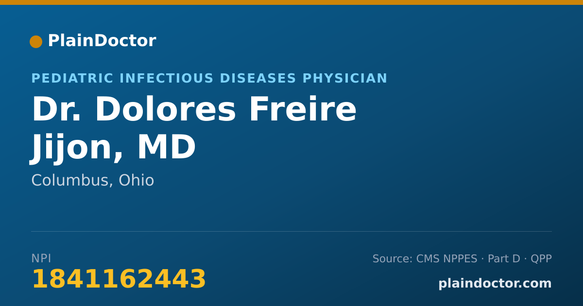 Shareable card for Dolores Freire Jijon, MD - Pediatric Infectious Diseases Physician, Columbus, OH