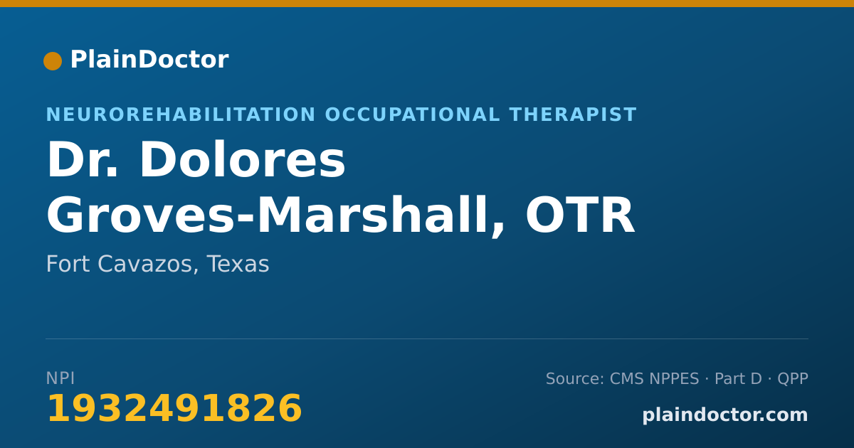 Shareable card for Dolores Groves-Marshall, OTR - Neurorehabilitation Occupational Therapist, Fort Cavazos, TX