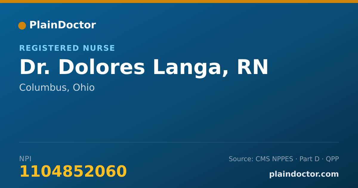 Shareable card for Dolores Langa, RN - Registered Nurse, Columbus, OH