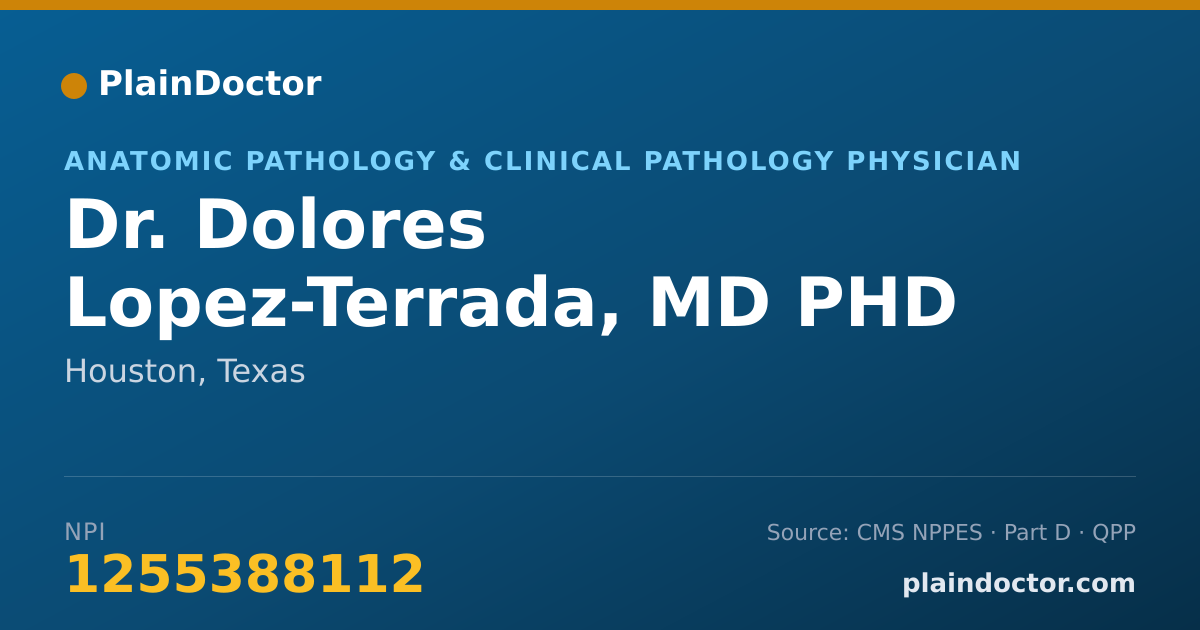 Shareable card for Dolores Lopez-Terrada, MD PHD - Anatomic Pathology & Clinical Pathology Physician, Houston, TX
