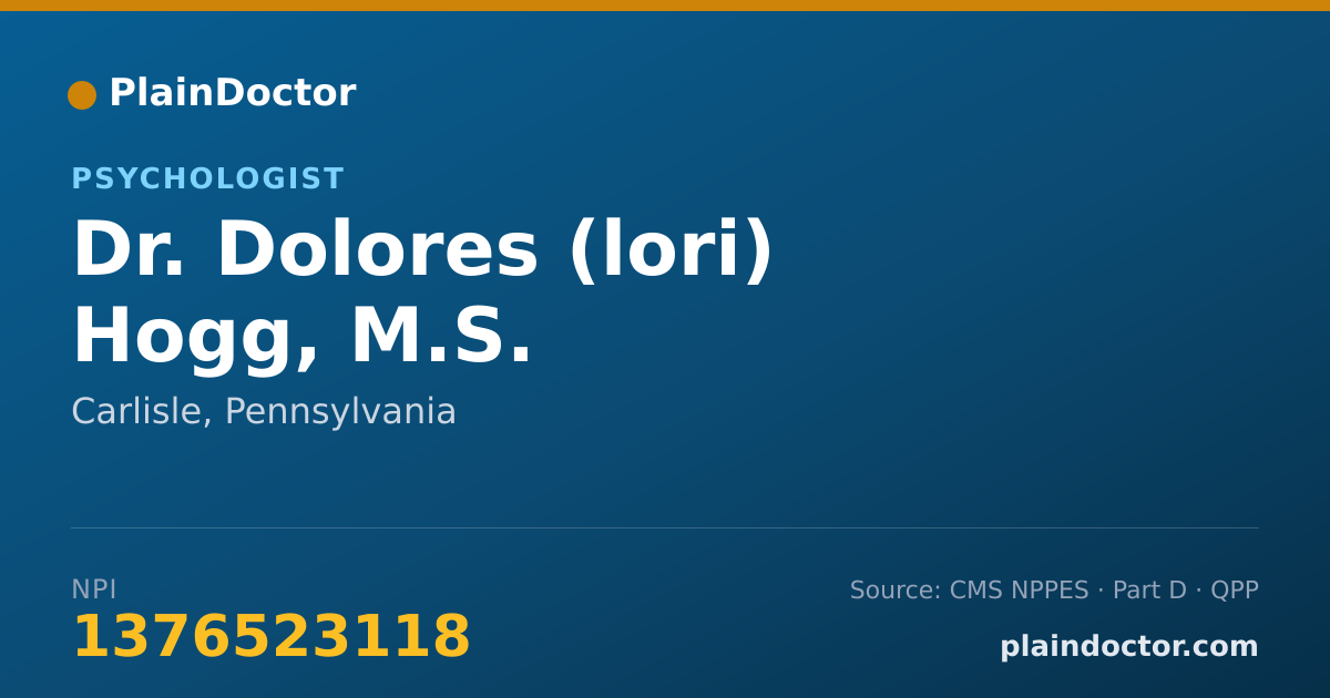 Shareable card for Dolores (lori) Hogg, M.S. - Psychologist, Carlisle, PA