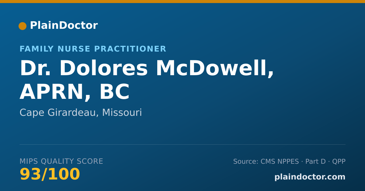 Shareable card for Dolores McDowell, APRN, BC - Family Nurse Practitioner, Cape Girardeau, MO