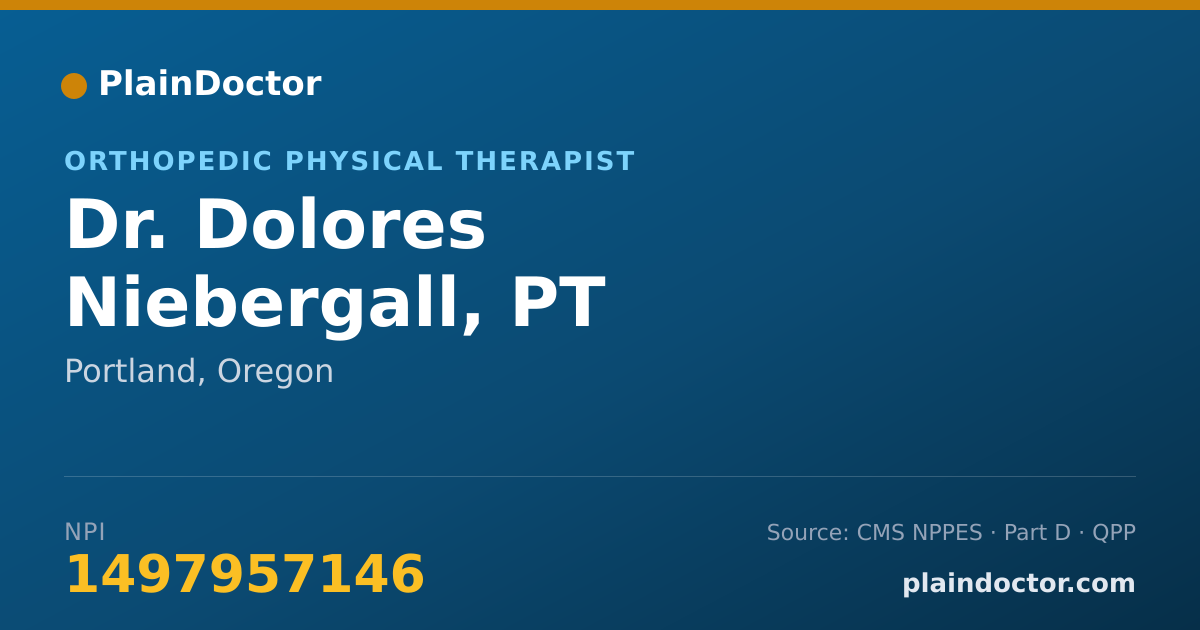 Shareable card for Dolores Niebergall, PT - Orthopedic Physical Therapist, Portland, OR
