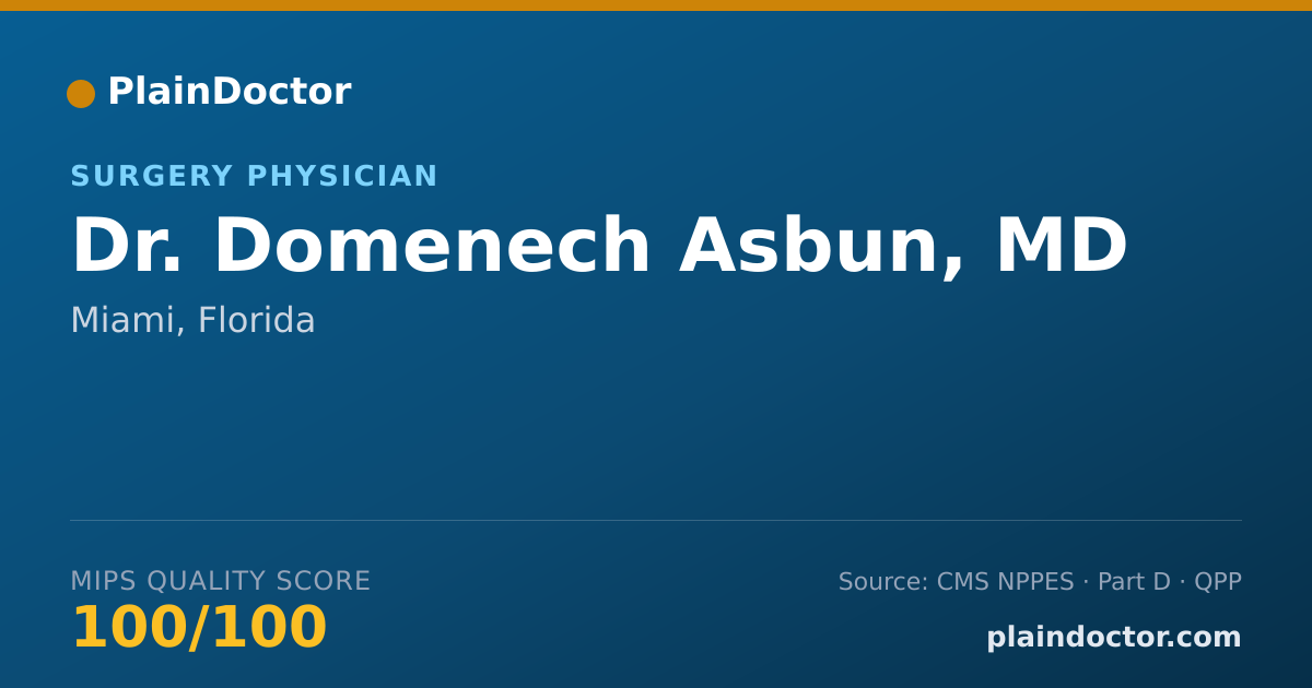 Shareable card for Domenech Asbun, MD - Surgery Physician, Miami, FL